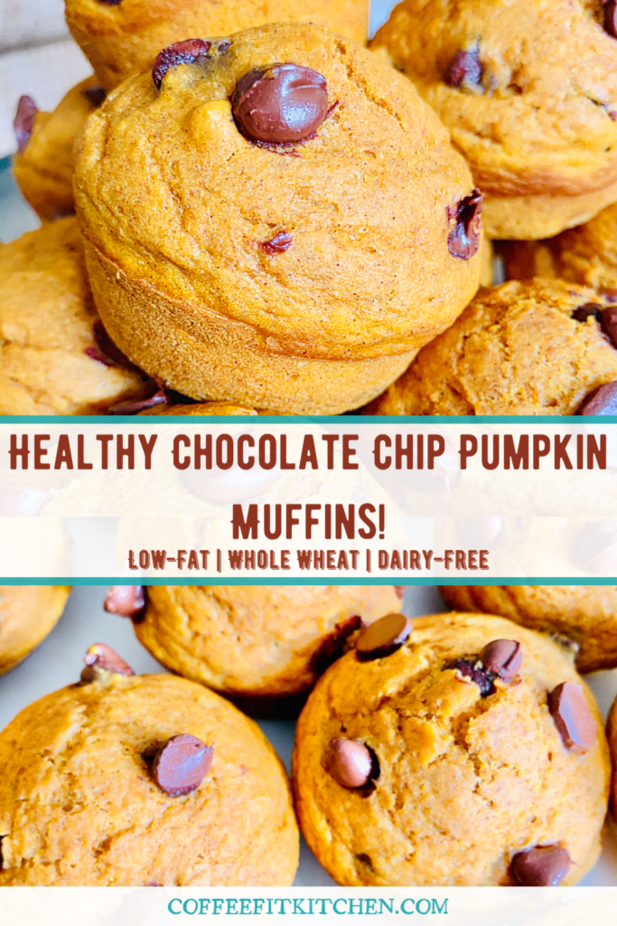 Healthy Chocolate Chip Pumpkin Muffins 
