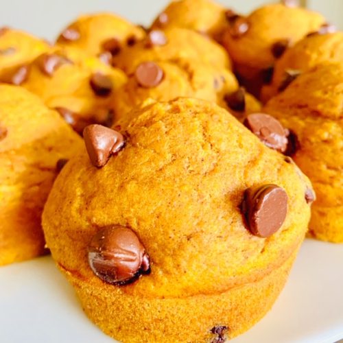 Healthy Chocolate Chip Pumpkin Muffins