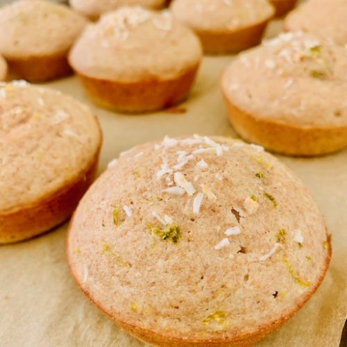 Lime and coconut milk muffins